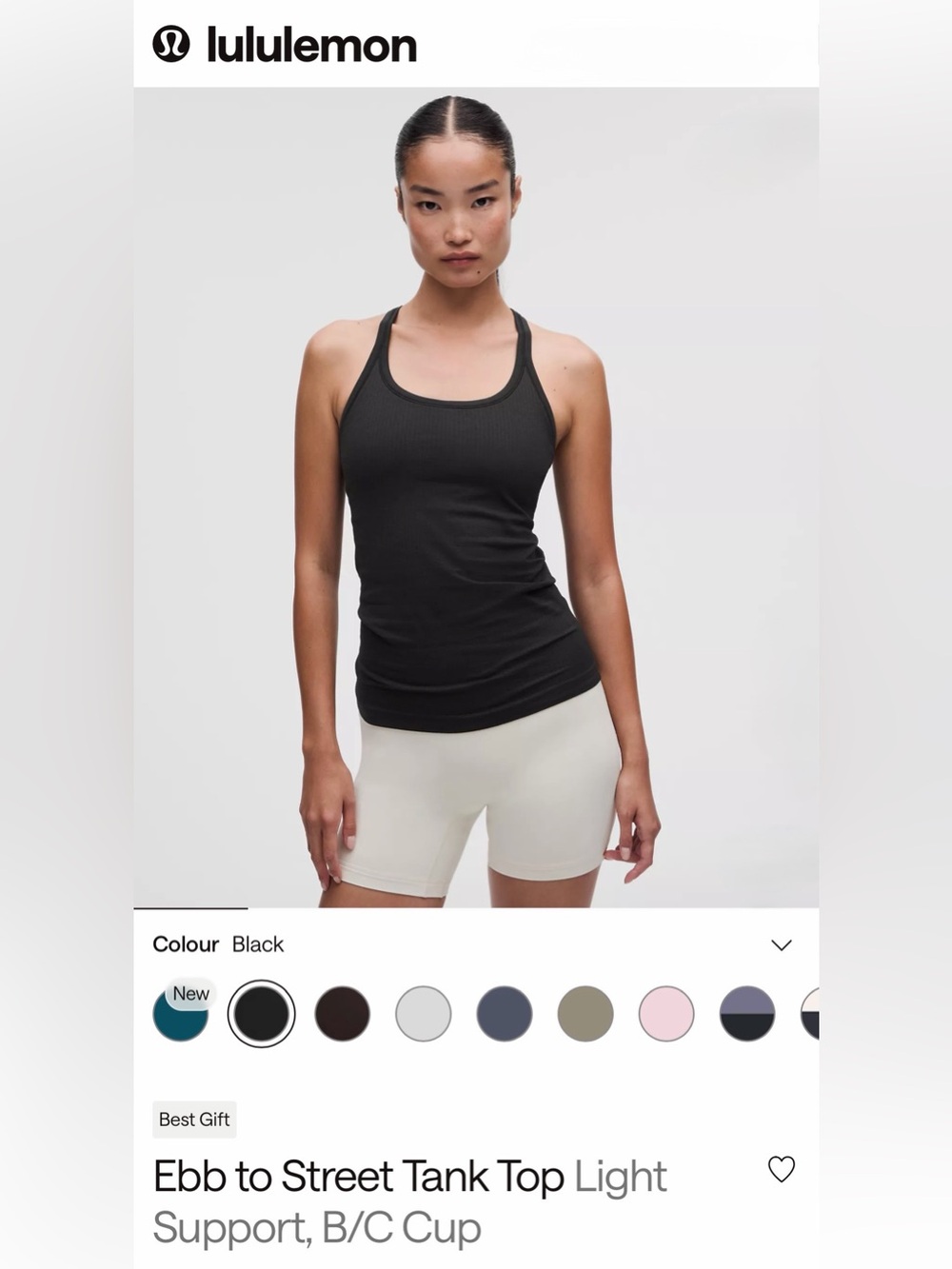 lululemon athletica Ebb to Street Light Support Tank Top in Black size 2 (B/C)